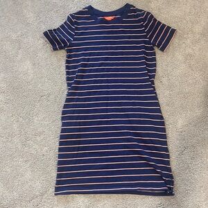 Joe Fresh 100% cotton t shirt dress navy and pink XS